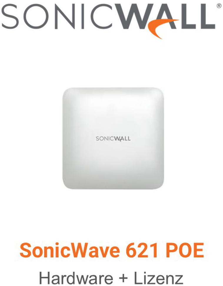 SonicWall SonicWave 621 Wireless Access Point (POE+) + Advanced Secure Wireless Network Management & Support